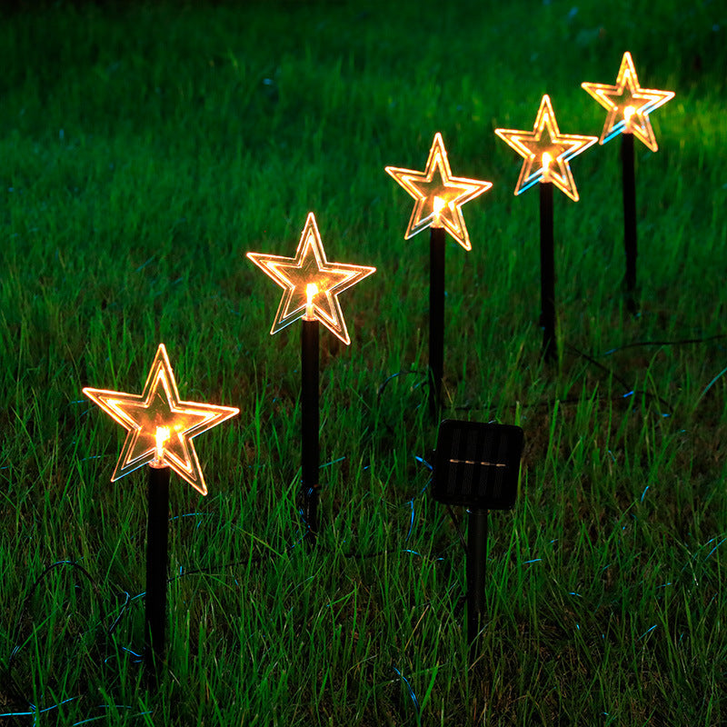 Solar Light Star Snowflake Christmas Tree Garden Light Decoration Lawn Lamp  Waterproof Outdoor Lighting Christmas Lights