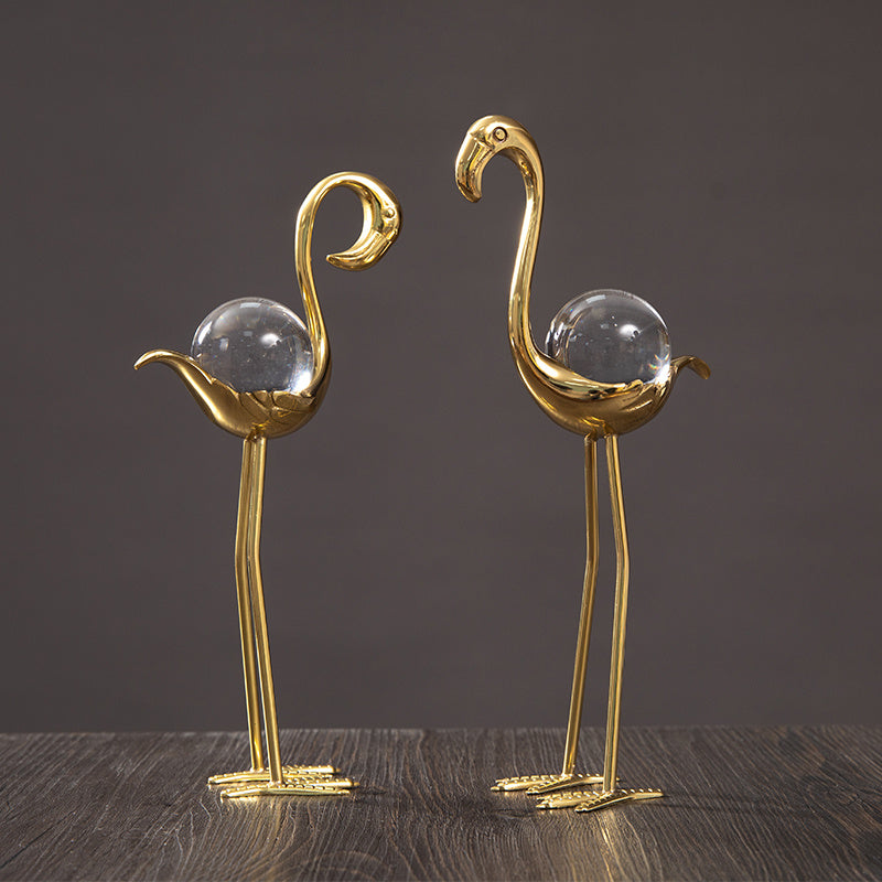 Flamingo Crystal Ball Light Luxury Home Decoration