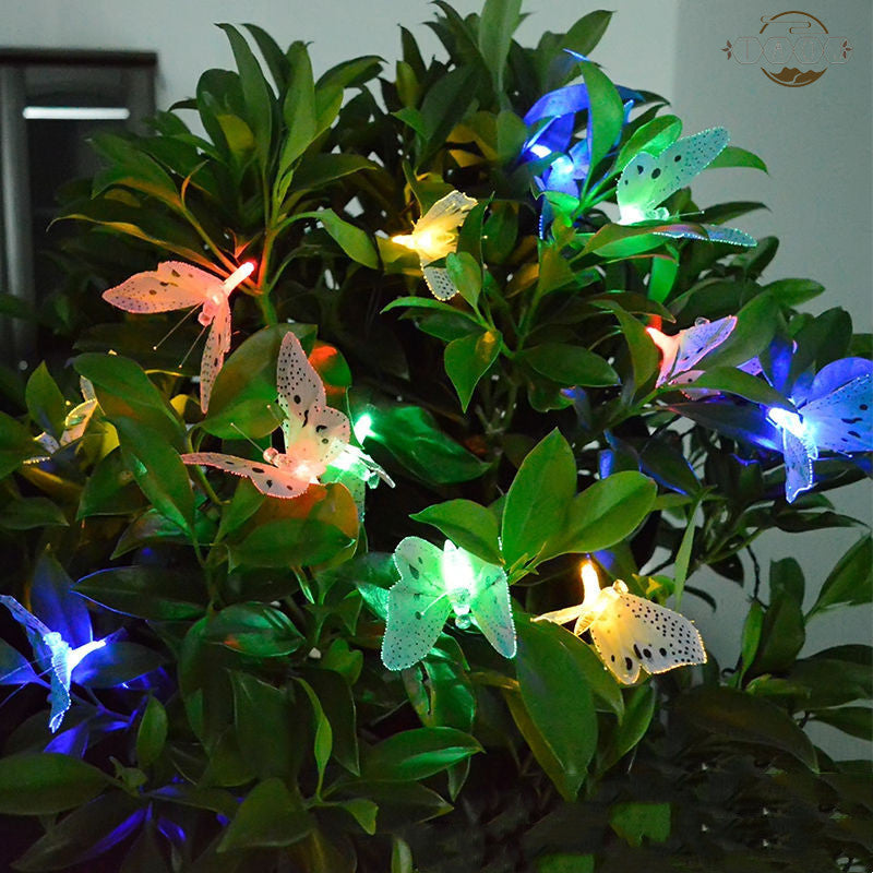 Solar Fiber Butterfly Lighting Chain Outdoor Waterproof