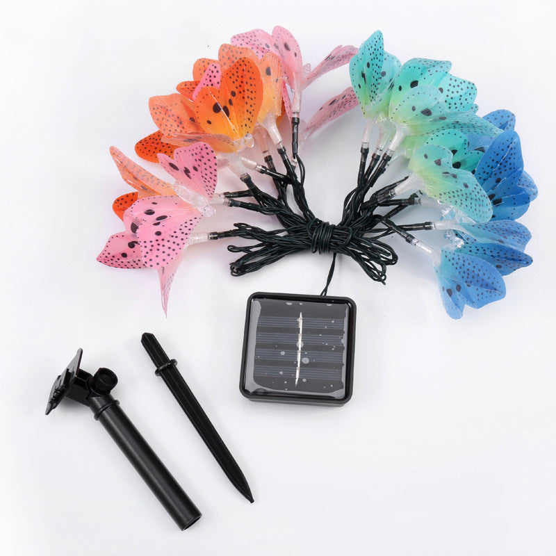 Solar Fiber Butterfly Lighting Chain Outdoor Waterproof